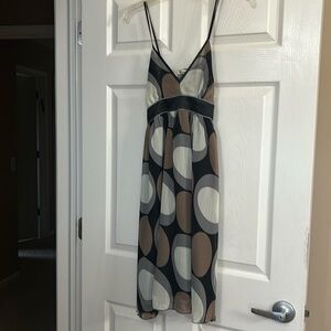 Vintage dress black cream tan